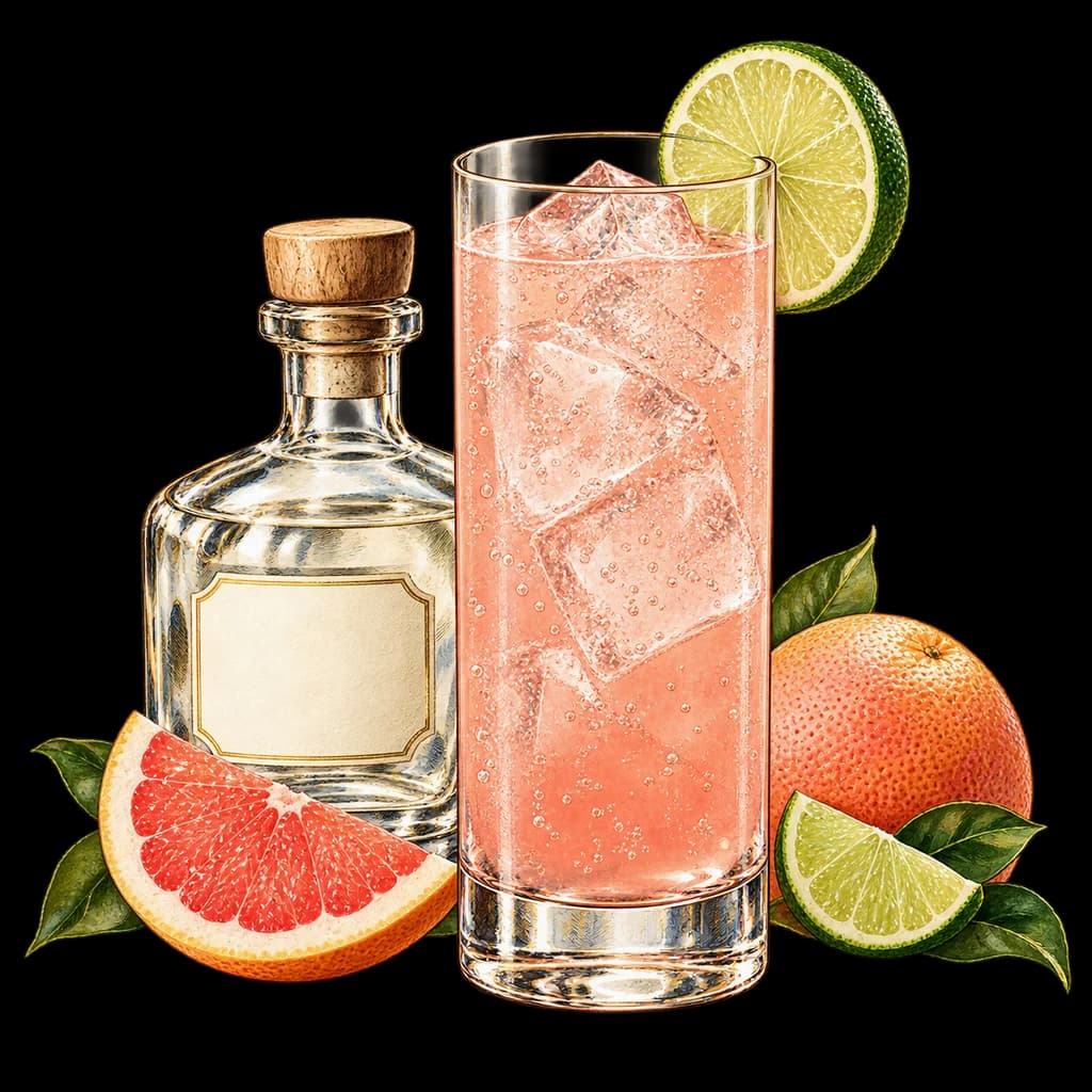 Paloma servido en vaso alto. Ilustración de Alcopedia.