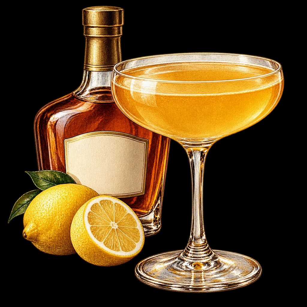 Sidecar servido en copa coupé. Ilustración de Alcopedia.